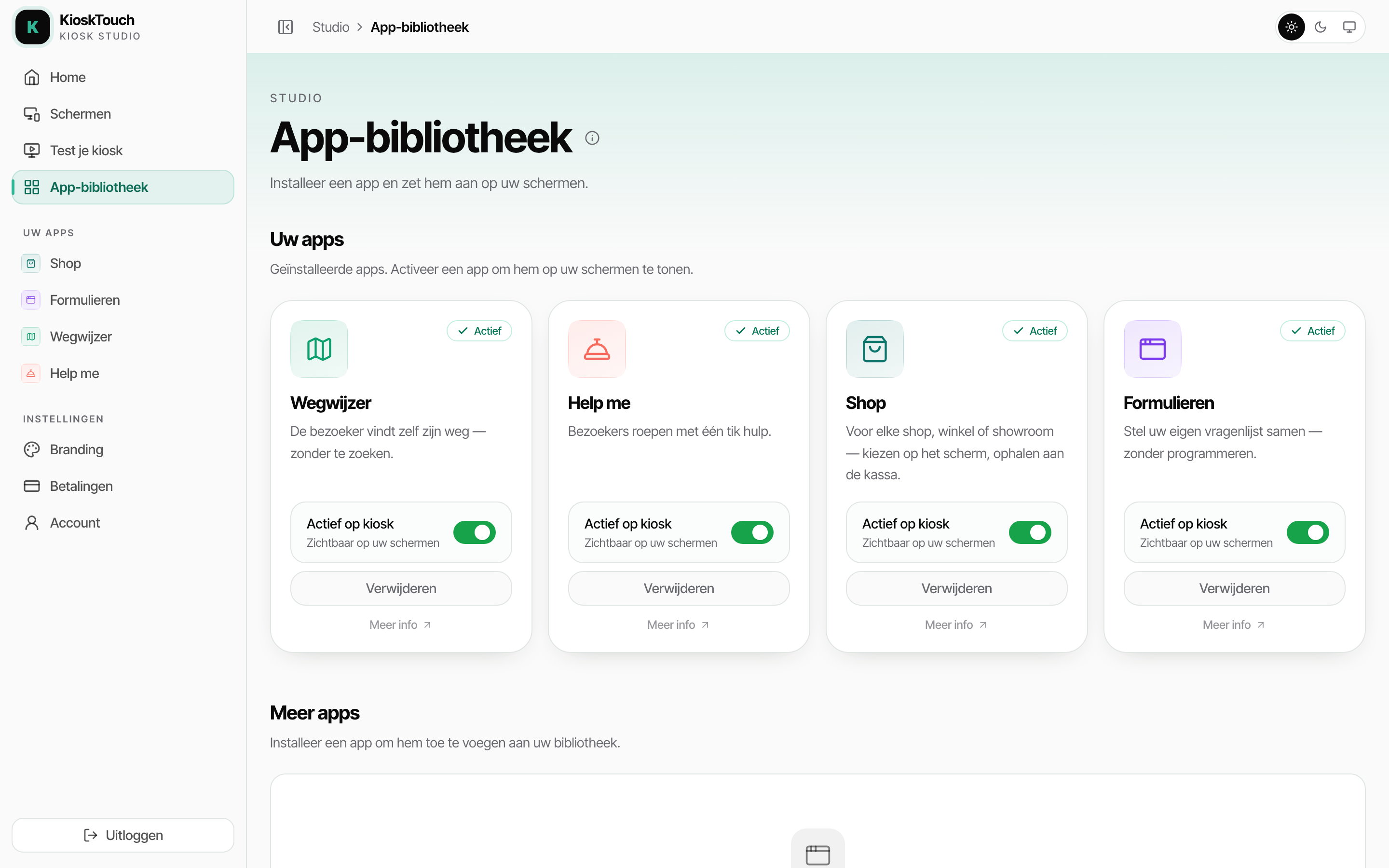 De App-bibliotheek, waar u uw eerste app kiest.
